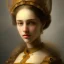 Placeholder: Portrait of a beautiful busty woman Rembrandt style