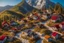 Placeholder: Hand sewn and embroidered extremely cute Austrian mountain village, threads, sewing needles on a table on lace blanket in a luxury bedroom, centre, bold colours elegant fantasy 8k beautiful dynamic lighting award winning imperial colors hyperrealistic ultra detailed 4K 3D high definition crisp quality colourful hdr in sunshine