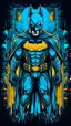 Placeholder: illustration for t-shirt design of Batman, vector illustration, optimize for bold lines, vibrant colors suitable for printing, centered, isolated, illustration, vibrant. Full body