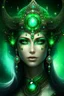 Placeholder: Galactic beautiful woman green eyed empress