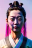 Placeholder: portrait, Asian woman samurai warrior :: symmetry photography, cyberpunk style, pink hair, black samurai army, katana, japanese traditional ornaments, pink, white, black, led wires, glow eyes, cinematic, Ultra realistic, dark scene, soft color, highly detailed, unreal engine 5, RTX, ultra detail, 3d, finely drawn, high definition.