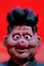 Placeholder: Waist up muppet Portrait, Kim Jong-un muppet doll, black suit, photo studio, red background, unreal engine 5, concept art, art station, god lights, ray tracing, RTX, lumen lighting, ultra detail, volumetric lighting, 3d.