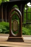 Placeholder: long arched wooden plaque