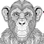 Placeholder: Chimpanzee, front view, mandala, minimal lines, cartoon, white back ground color, real style, realistic, minimalistic, minimal black line art, line art, crisp line art, unique coloring sheet, outlined, outline, crisp, crisp line edges, illustration, thin lines, crisp clear lines, line art, clean line art, unique, 8k, amazing, masterpiece, no colors, no dark color, no black color, avoid thick black, minimalistic line edges, pure white back ground, image character full fit to page,