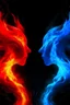 Placeholder: blue fire vs red fire