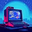 Placeholder: 8 bit pixelart of retro pc-98, synthwave