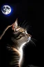 Placeholder: A cat staring into the moonlight sky