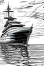 Placeholder: Outline art, no shading, yatch, black and white, low detail, --ar 9:11