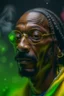 Placeholder: hyper real oil painting portrait of psychedelic snoop dog showering himself inside a smoke cloud in slimy bubbles and gelatinous background, zeiss prime lens, bokeh like f/0.8, tilt-shift lens 8k, high detail, smooth render, down-light, unreal engine, prize winning