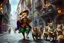 Placeholder: create "The Cat Pied Piper of Hamelin, whimsical and colorful Renaissance attire, playing a golden flute, leading playful and mischievous cats through vibrant, cobbled Renaissance streets, people on balconies laughing and pointing, surreal lighting, dreamlike vibe, highly detailed, vivid colors, painterly style, 8K, magical realism meets historical fiction --v 7 --ar 4:3 --style raw --q 2"