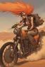 Placeholder: Right, let's think up Tank Girl's latest shenanigans. I picture her zooming across the wastelands on her trusty dragster, her ripped leather jacket and orange Mohawk looking quite spooky in the dust storm winds. The desert stretches out ahead, not another drongo in sight for miles. But somewhere in the sprawl, a spooky sound rises above the howlin' drones. She revs the engine and speeds towards the commotion, trusty boiled lolly in hand just in case of bikie trouble. As her wheels screech around