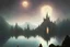 Placeholder: Raya Lucaria, academy, space, Elden ring, majestic painting masterpiece, rich detail, on rock pillar, lake in front, hogwarts castle,dragons, mist, lumen reflection, Nerdrum, deep rich color, moon, moon light, church spire, divine light, Martin Wittfooth, Mandy Jurgens