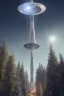 Placeholder: a group of school kids see a saucer shaped ufo::25 with (three lights underneath), flying over tall pine trees, near a high voltage powerline the year is 1966 in color, concept art, by Asaf Hanuka, by Weta Digital, Electric Colors, Screen Space Global Illumination, in a symbolic and meaningful style