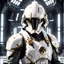 Placeholder: star wars bald male corellian pilot wearing pearlescent black and gunmetal grey First Order special forces heavy assault armor and helmet with gold trim inside the jedi temple, centered portrait, hyperdetailed, dynamic lighting, hyperdetailed background, 8k resolution, volumetric lighting, light skin, fully symmetric details