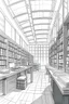 Placeholder: Library, state-of-the-art computers, book search. High-quality drawing, 8K