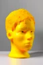 Placeholder: Yellow rubber face with rubber effect in all face with orange sponge rubber effect hair