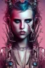 Placeholder: Danish Singer MØ in style steampunk, pink tones, high lighting