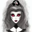 Placeholder: extrem tim burton style and disney style of an old and extrem malicious stepmother, sharp focus, sneaky eyes, old face