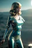 Placeholder: Ultra Realistic retro sci-fi portrait image from 1960, New York, spaceship, sweet young Jane Fonda, tight latex suit, weapon, fighting stance, soft color, highly detailed, unreal engine 5, ray tracing, RTX, lumen lighting, ultra detail, volumetric lighting, 3d, finely drawn, high definition, high resolution.