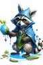 Placeholder: water mage racoon with earth mage bunny