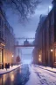 Placeholder: London street, Realistic night christmas, snow, 4k, big tree christimas, intricate, bump