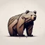 Placeholder: combine textured log with shape of a bear, graphic style, minimalistic,clean