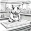 Placeholder: whimsical rough pencil sketch of an anthropomorphic bespectacled hamster filling in the Sunday crossword puzzle sitting at a 50's diner counter, by Stephen Wiltshire