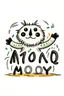 Placeholder: Style: Flat illustration with bold outlines Mood: Playful and joyful Lighting: Even and bright Text: "Monday" written playfully with each day represented by a whimsical character (e.g., Monday as a sleepy sloth, Tuesday as a energetic rabbit, etc.) T-shirt design graphic, vector, contour, white background