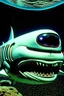 Placeholder: Moth / shark hybrid in 70s space horror movie