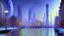 Placeholder: Space cyberpunk city, winter, claude monet painting