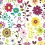 Placeholder: Seamless colourful floral design paper white background