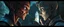 Placeholder: Close-up confrontation between an ancient alien outcast leader and a space broker, standing only a meter apart, intense eye contact, glowing crystalline rod between them, anger mixed with sadness, dramatic facial expressions, shallow depth of field, cinematic lighting, stylized 3D anime, airbrush painting, crisp outlines