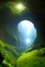 Placeholder: High resolution image of a cave entrance shaped like a wide open demon's mouth, on the side of a forested hill.