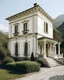 Placeholder: Old fashioned white big house in italy