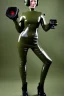 Placeholder: Russian military girls. Army green surfaces body, latex. Plastic cyborg skin. Cyber-punk head. Metallic headphones and speakers on ears, Old-fashioned cameras integrated to head. Perfect body, thick thighs and calves. simple face. Wide hip, skirt bleats nicely. Asa Akira. Partly symmetrical. Straitjacket. Rusty and decayed background. Steam-plunge air-bottles. Euclidean 3D-tiling walls. 5th dimensional surface structures. Oppressive atmospher