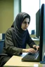 Placeholder: danish iran woman working with computer