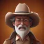 Placeholder: old RUGED cowboy face hatstudio ghibli style