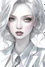 Placeholder: Very beautiful girl in suit, silvery lips