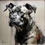 Placeholder: Short coated Staffie dog with gentle expression in the style of Ryan Hewwett, Willem Haenraets, Yoji Shinkawa, Guy Denning, Florian Nicolle