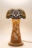 Placeholder: Create a product table lamp inspired by nyonya kebaya in wood material process laser cutting in white background