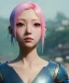 Placeholder: Anime girl cute neck head portrait, warrior costume, village, meditation, cyberpunk, 8k quality