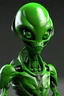 Placeholder: robot shaped like a realistic green alien
