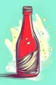 Placeholder: draw a soda bottle in an abstract style on a uniform background.