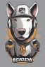 Placeholder: bull terrier gamer logo on t-shirt