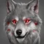 Placeholder: A wolf with shining red eyes