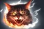 Placeholder: burning cat mouth in flamelight