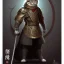 Placeholder: Character design, anthropomorphic cat dressed as a Shaolin, dark, evil, furious, epic, intricate details, finely detailed armor, silver, golden