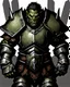 Placeholder: tabletop RPG ORC MALE WARRIOR IN STEEL ARMOR Evil rpg art no background