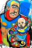 Placeholder: expressionism, Pixar style, in abstract art Basquiat, Picasso, Miro, Kandinsky, Klee, Birell, Fairey, Ardon, Buffet and Picasso style, HD --s 750 --v 5.1 --style raw, water color