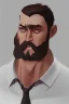 Placeholder: teacher in a classroom, beefy and large, wearing white button up shirt, expressive face, dynamic pose, realistic vivid eyes dynamic lighting, 8k, ultra detailed